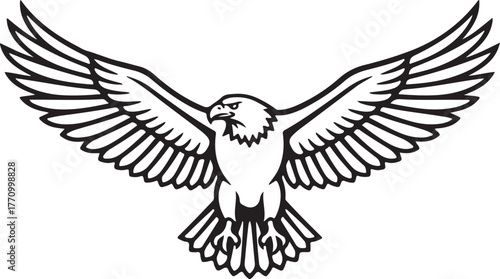 Eagle Spreading Wings Bird of Prey Graphic Vector Design