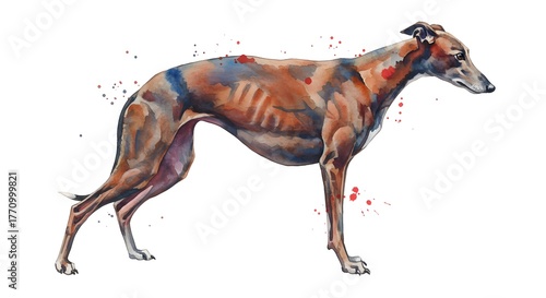Elegant watercolor greyhound illustration evokes sophistication and artistic flair for branding, invitations, and unique design projects that demand attention