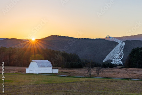 Green Bank Telescope and White Barn, West Virginia