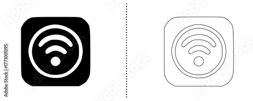 Wi-Fi Signal Icon Solid and Outline Vector Symbol for Wireless Connection, Internet Access, Network Strength, and Communication Technology Design