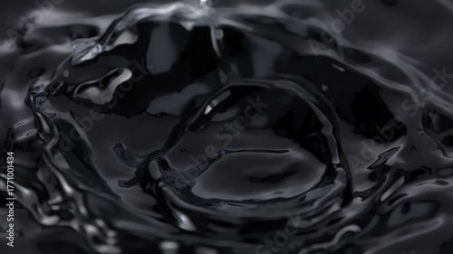 Super Slow Motion Shot of a Swirling Dark Liquid in a Circular Shape at 1000fps.