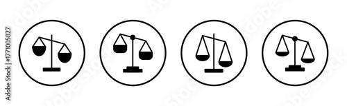 Scales icon vector. Law scale icon. Justice sign and symbol