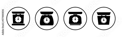 Scales icon vector. Weight scale sign and symbol