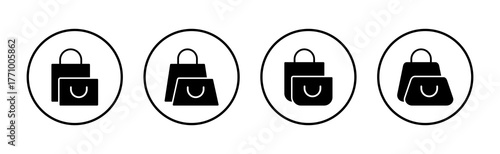 Shopping bag icon vector. shopping sign and symbol