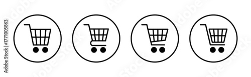 Shopping icon vector. Shopping cart sign and symbol. Trolley icon