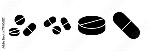 Pills icon vector illustration. capsule icon. Drug sign and symbol