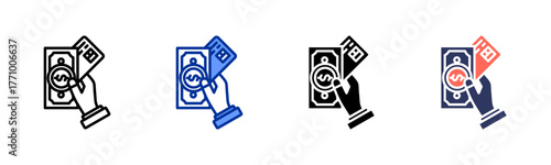 Debit Transaction icon sheet multiple style collection