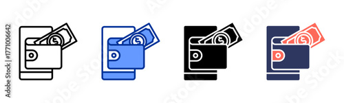 Digital Wallet icon sheet multiple style collection