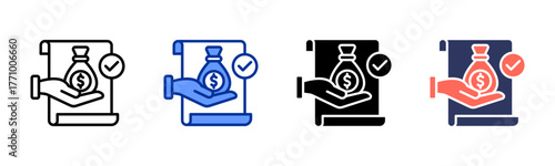 Loan Approval icon sheet multiple style collection