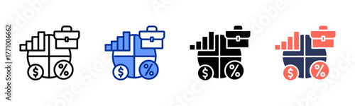 Investment Portfolio icon sheet multiple style collection