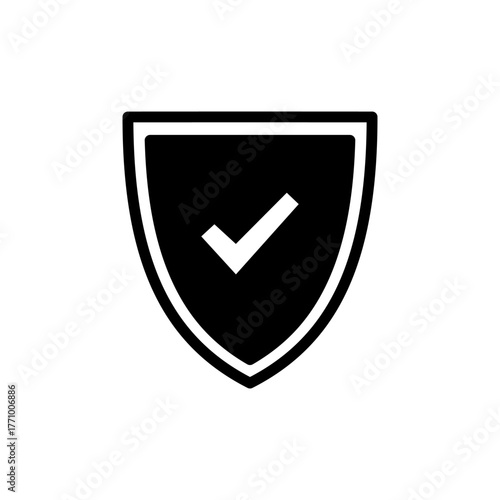 Shield check mark icon vector for web and mobile app. Protection approve sign. Insurance icon