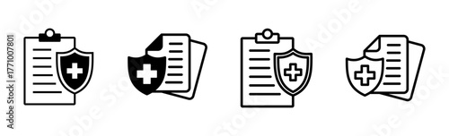 Medical insurance icon set. health insurance icon