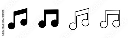 Music icon set. note music icon vector. tone icon