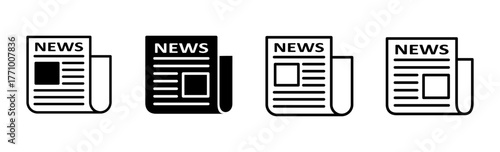 Newspaper icon set. news paper vector sign