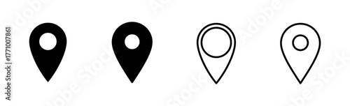 Pin icon set. Location icon vector. destination icon. map pin