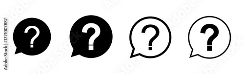 Question icon set. question mark icon vector.