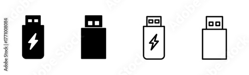 Usb icon set. Flash disk icon vector