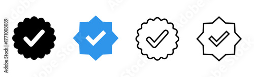 verified icon set. verification check mark. approved icon