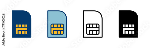 Sim card icon vector isolated on white background. Mobile slot icon. Mobile cellular phone sim card chip.