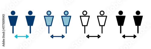 Social distancing icon vector isolated on white background. Keep distance sign. Coronavirus. Social Distancing and Self Quarantine.