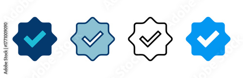 verified icon vector isolated on white background. verification check mark. approved icon