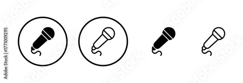 Microphone icon logo design. karaoke sign and symbol