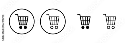 Shopping icon logo design. Shopping cart sign and symbol. Trolley icon