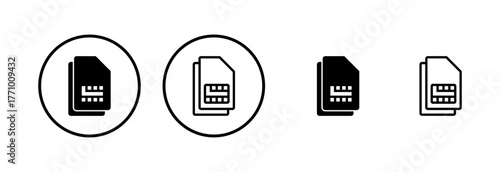 Sim card icon logo design. dual sim card sign and symbol