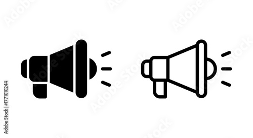 Megaphone icon symbol for apps and websites. Loudspeaker sign and symbol