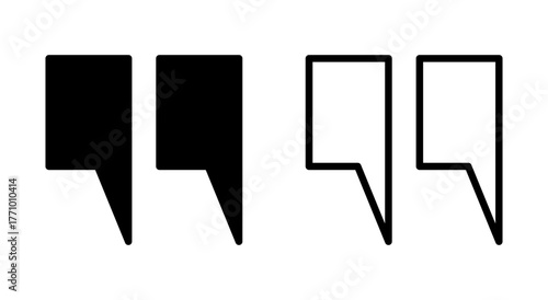 Quote icon symbol for apps and websites. Quotation mark sign and symbol