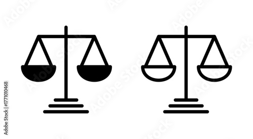 Scales icon symbol for apps and websites. Law scale icon. Justice sign and symbol