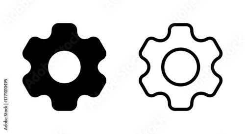 Setting icon symbol for apps and websites. Cog sign and symbol. Gear Sign