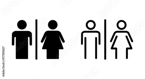 Toilet icon symbol for apps and websites. Girls and boys restrooms sign and symbol. bathroom sign. wc, lavatory