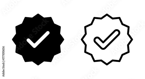 verified icon symbol for apps and websites. verification check mark. approved icon
