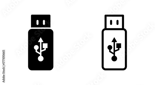Usb icon symbol for apps and websites. usb charging. Flash disk sign and symbol. flash drive sign.