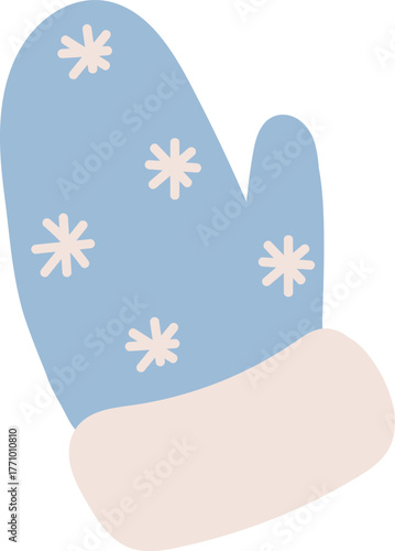 Snowflake Patterned Winter Mitten
