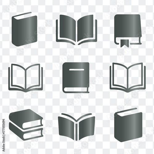 Book icons set simple books icon series education signs and symbol flat vector illustration eps