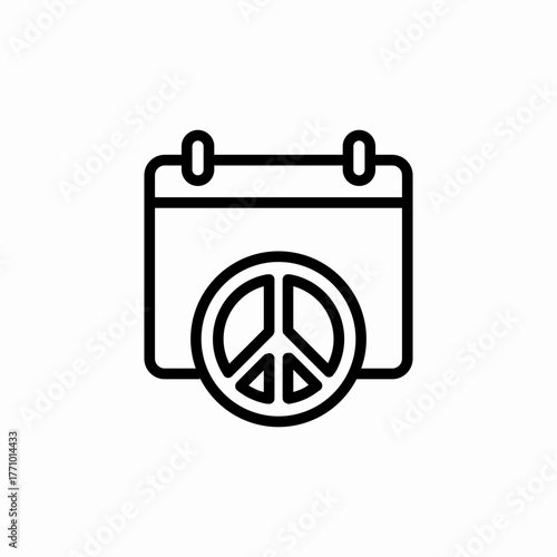 calendar peace day icon sign vector