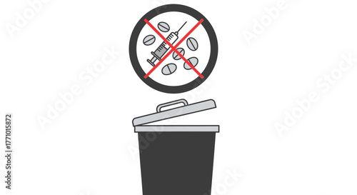 Dispose of unwanted medications, syringes, and pills safely in designated container for secure and responsible disposal to prevent accidental harm