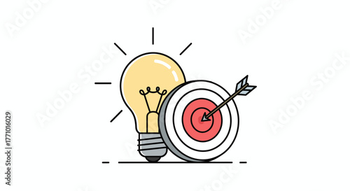 Achieve business goals with innovative ideas, targeting success and aiming high for business strategy, problem solving, and creative solutions with a winning edge