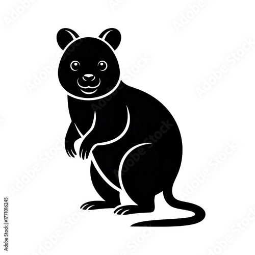 Adorable quokka illustration with inviting smile, perfect for children's books and whimsical designs, ready to add charm to any project