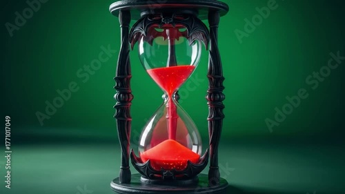 Red Hourglass Countdown for Spooky Halloween Theme