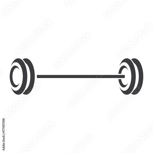 simple barbell logo vector icon