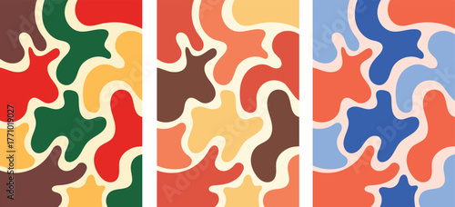 Design wall art set collection blob unique abstract