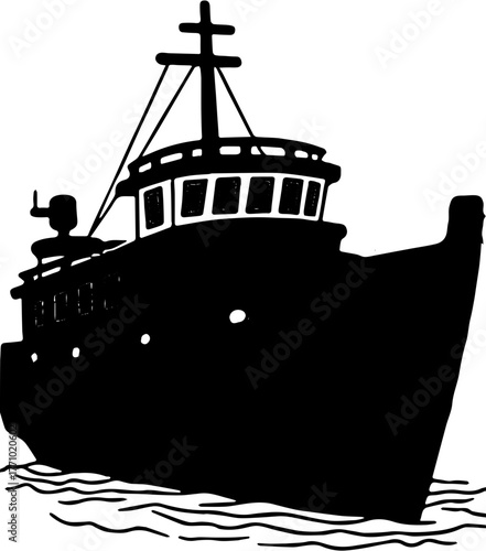 vector illustration of a ship