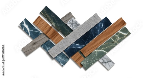 Abstract composition with overlapping textures (wood, marble, fabric) in translucent layers and earthy colors (2)