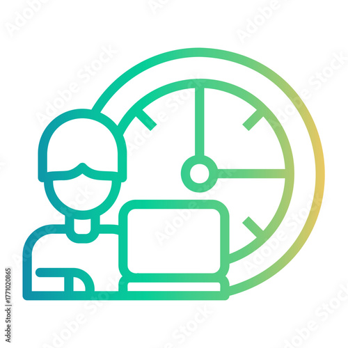 work experience Line Gradient Icon