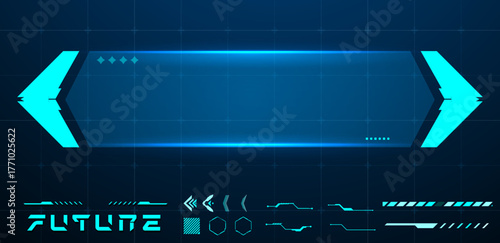 Simple technology box or futuristic callout title. Vector illustration