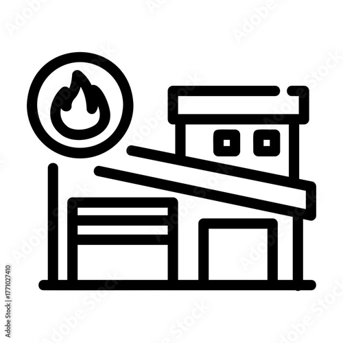 fire station Line Icon