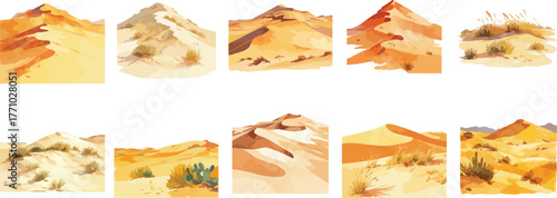 Watercolor Desert Dune Clipart